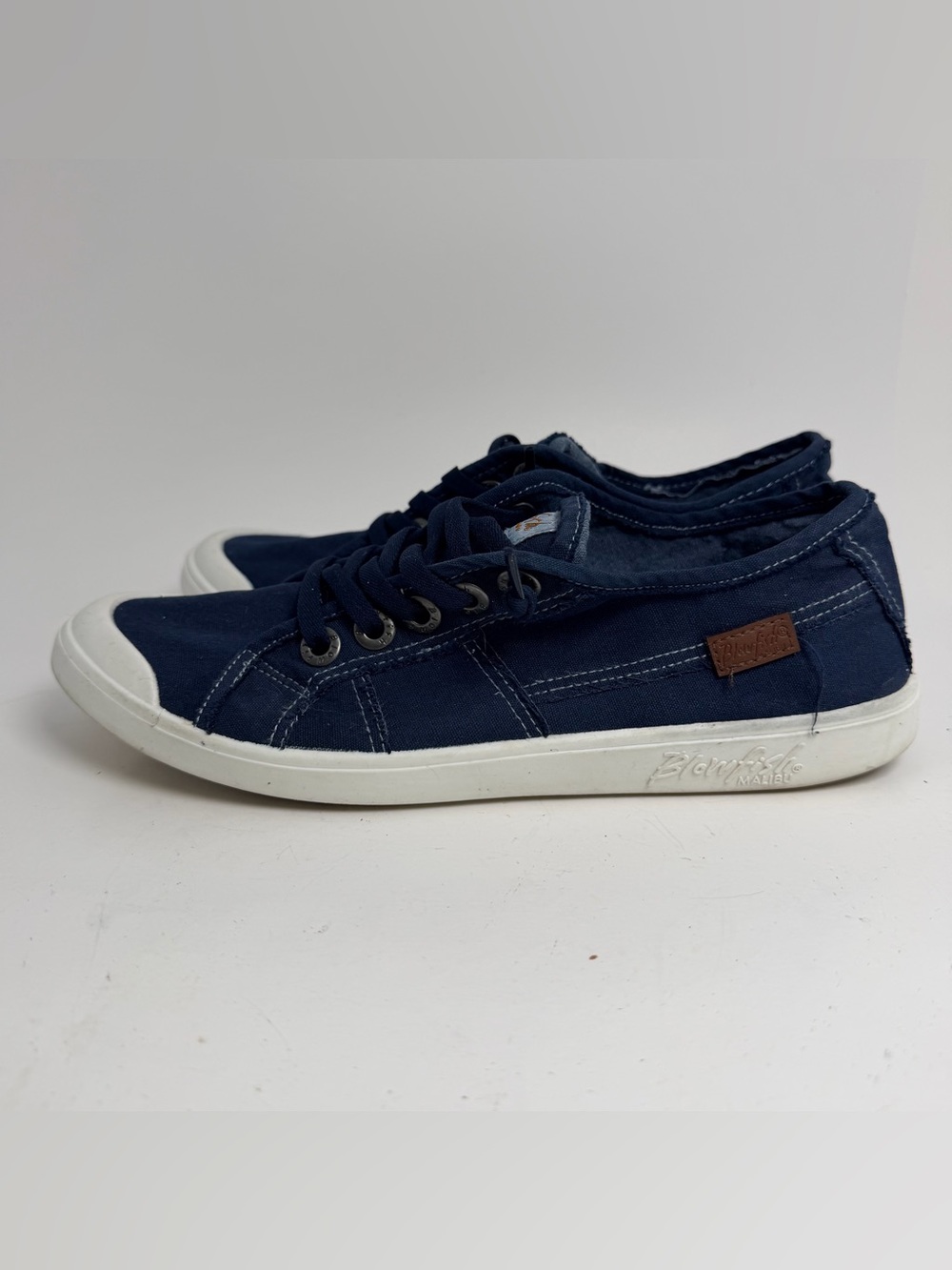 Blowfish Navy Canvas Low-Top Sneakers with White Soles